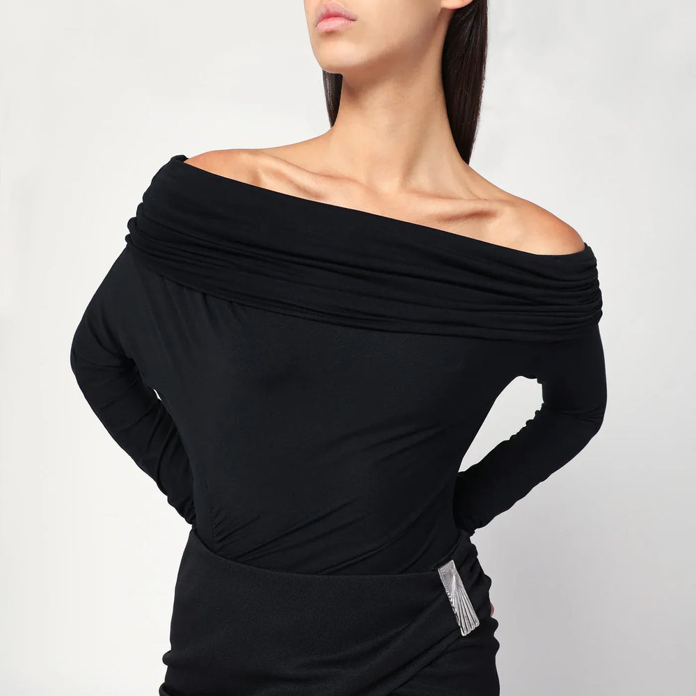 THE ANDAMANE - Black Zoe off-the-shoulder top Brand Apparel & Accessories > Clothing > Shirts & Tops 40  IT