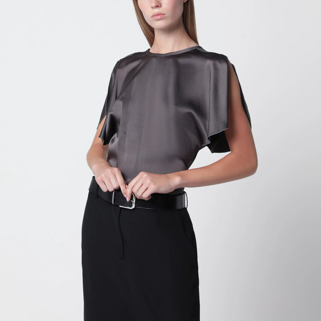 Victoria Beckham - Bela satin viscose top in Ore Brand Apparel & Accessories > Clothing > Shirts & Tops 6 UK