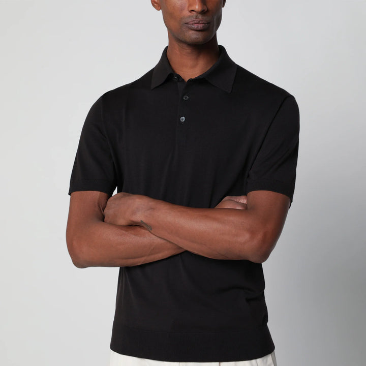 ZEGNA - Dark brown wool polo Brand Apparel &amp; Accessories > Clothing > Shirts &amp; Tops