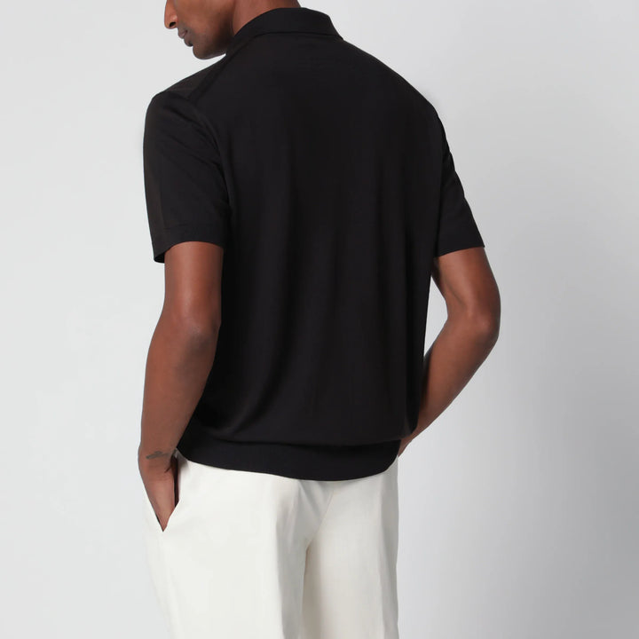 ZEGNA - Dark brown wool polo Brand Apparel &amp; Accessories > Clothing > Shirts &amp; Tops