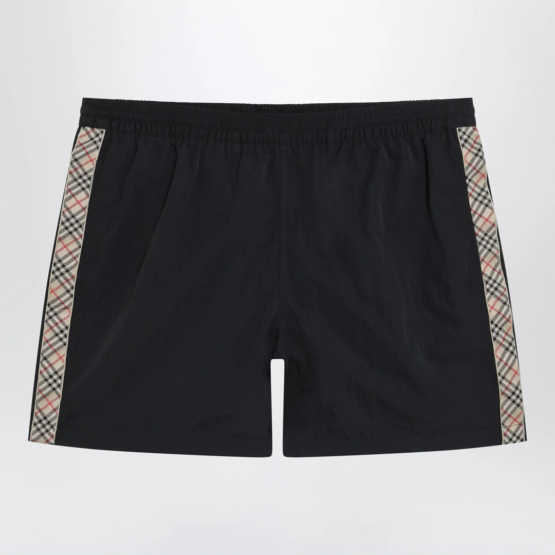 Burberry - Slim-fit swim shorts with Check trim in black nylon Brand Apparel &amp; Accessories > Clothing > Shorts S