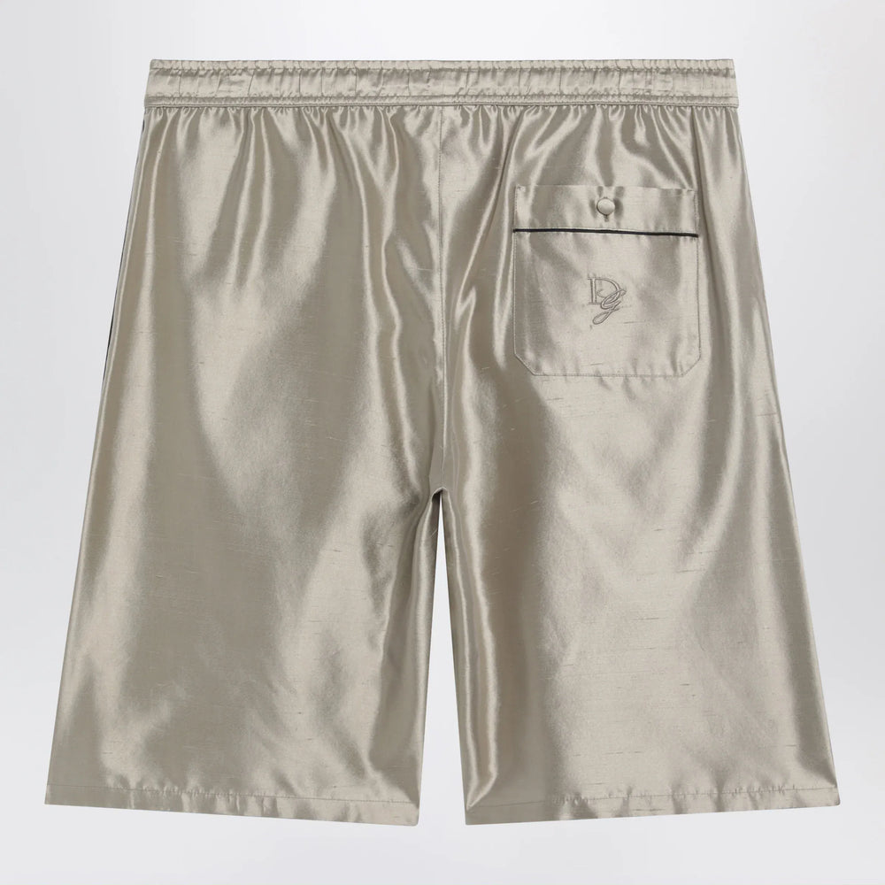 Dolce&Gabbana - Bermuda shorts in beige silk satin Brand Apparel & Accessories > Clothing > Shorts 48 IT
