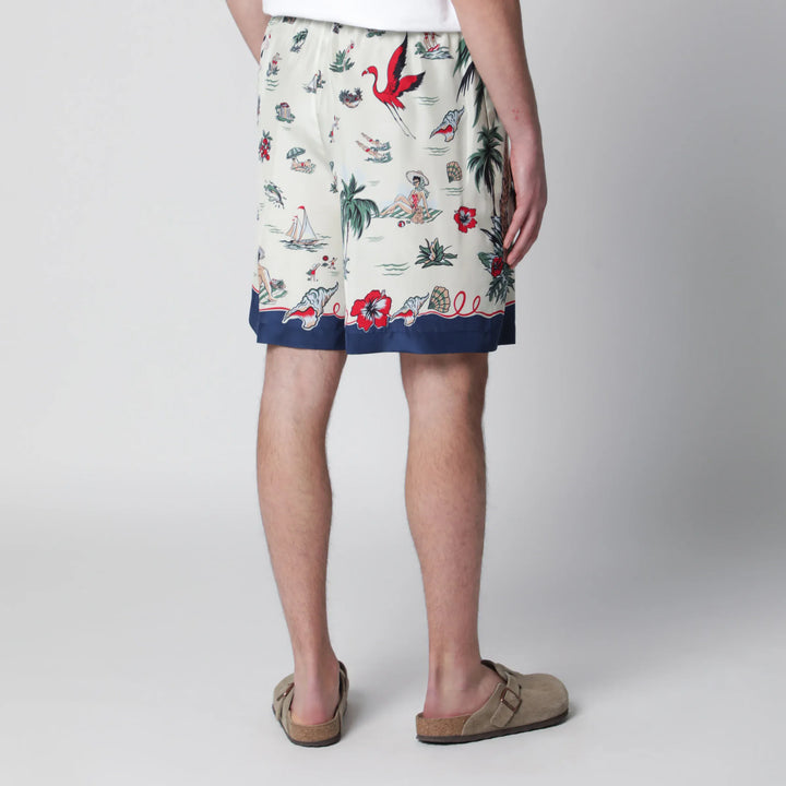 Dsquared2 - Bermuda shorts with tropical print in silk Brand Apparel &amp; Accessories > Clothing > Shorts