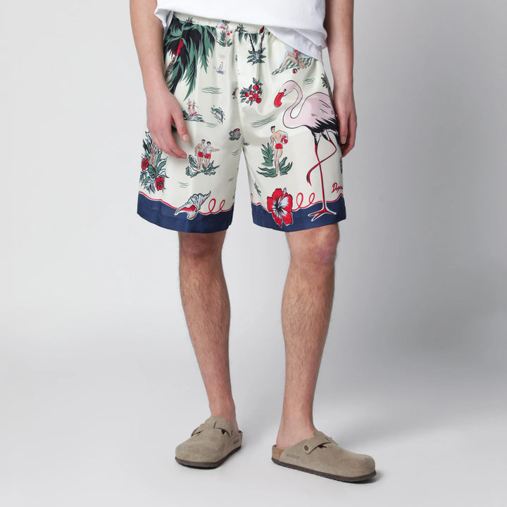 Dsquared2 - Bermuda shorts with tropical print in silk Brand Apparel &amp; Accessories > Clothing > Shorts 50 IT