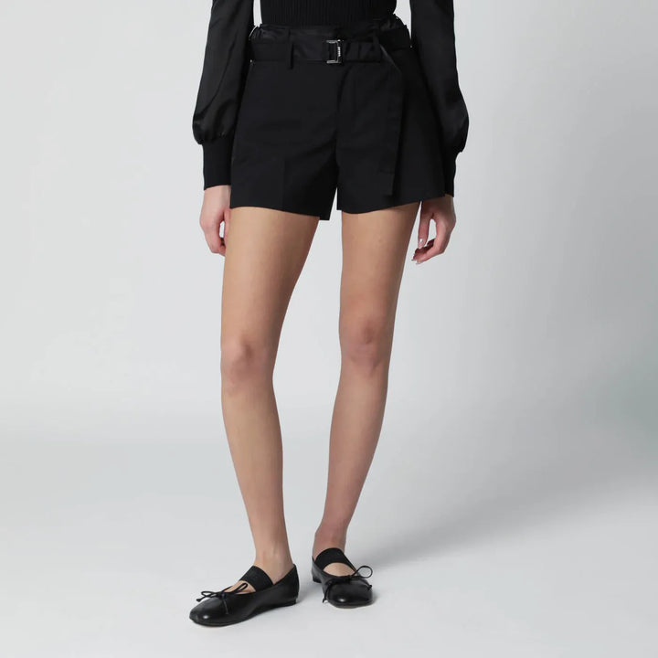 Sacai - Black wool-blend Shorts Brand Apparel &amp; Accessories > Clothing > Shorts 2