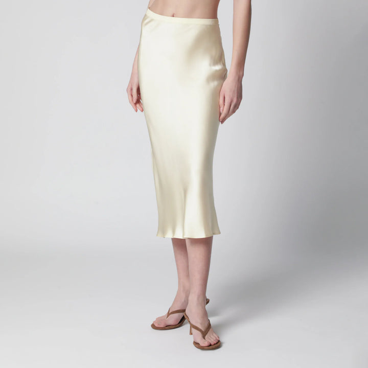 ANINE BING - Bar midi skirt in butter-colored silk Brand Apparel &amp; Accessories > Clothing > Skirts