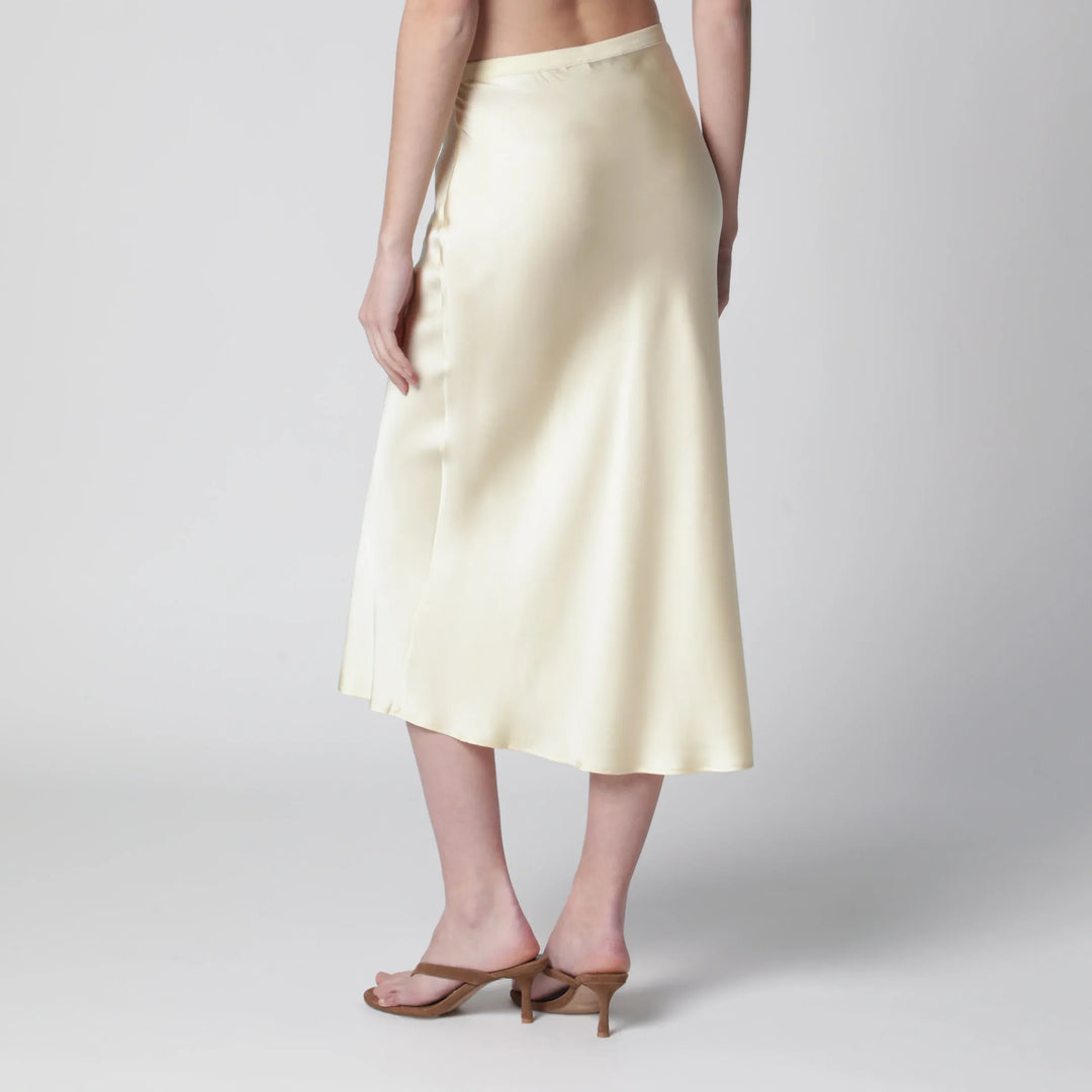 ANINE BING - Bar midi skirt in butter-colored silk Brand Apparel &amp; Accessories > Clothing > Skirts