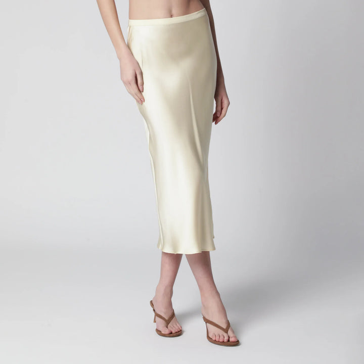 ANINE BING - Bar midi skirt in butter-colored silk Brand Apparel &amp; Accessories > Clothing > Skirts S