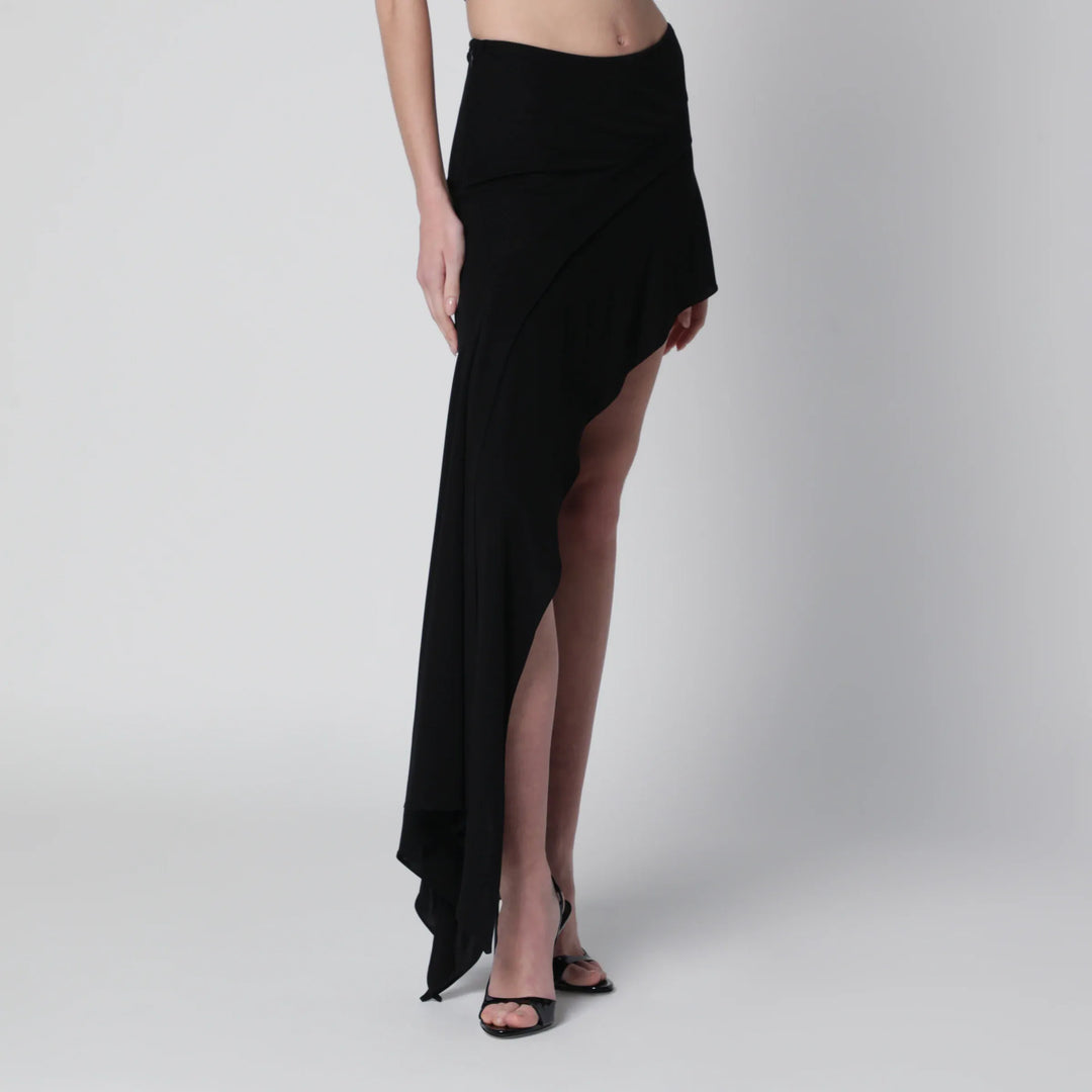 Francesco Murano - Black mini skirt with side train Brand Apparel &amp; Accessories > Clothing > Skirts