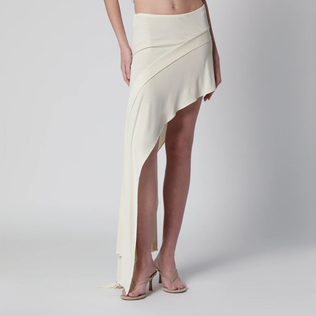 Francesco Murano - White mini skirt with side train Brand Apparel & Accessories > Clothing > Skirts 38  IT