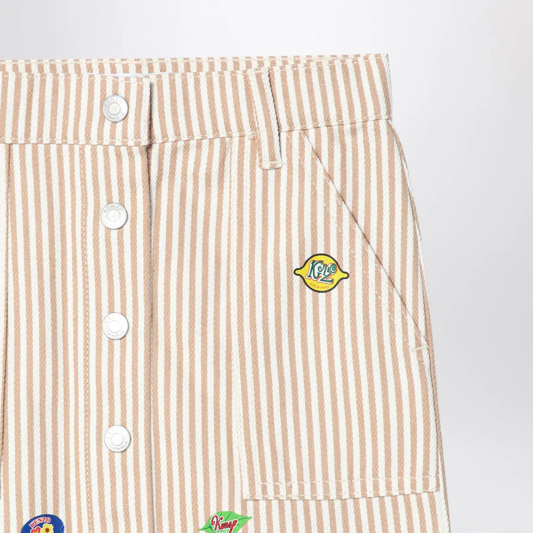 KENZO - White/sand striped mini skirt Brand Apparel &amp; Accessories > Clothing > Skirts 6