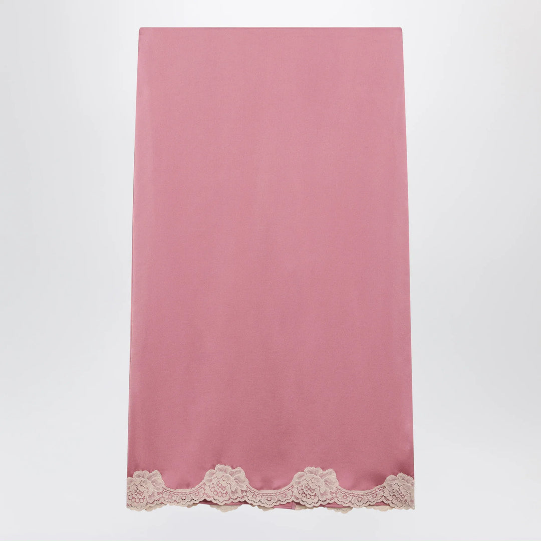 Valentino - Pink cady midi skirt with lace details Brand Apparel & Accessories > Clothing > Skirts 38  IT