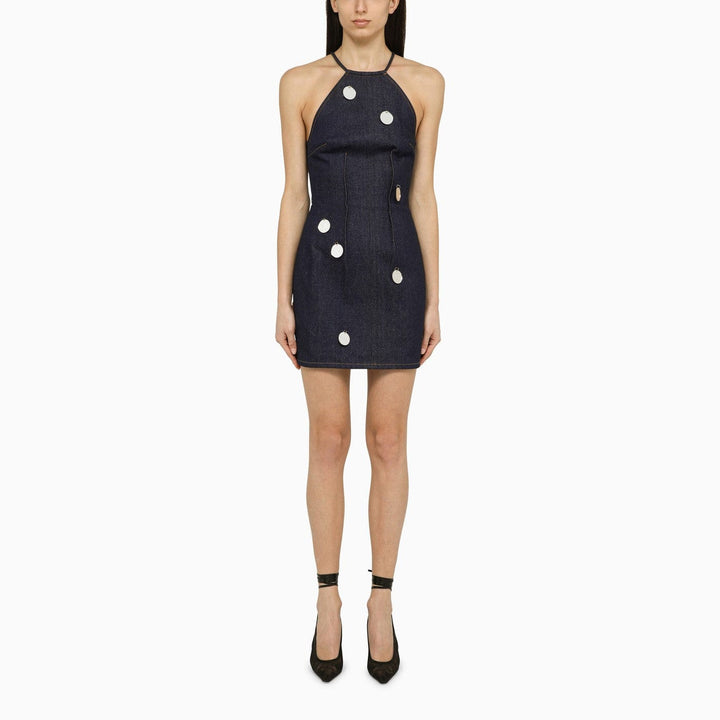 Apparel &amp; Accessories 6 UK David Koma - Blue denim mini dress with mirrors Brand