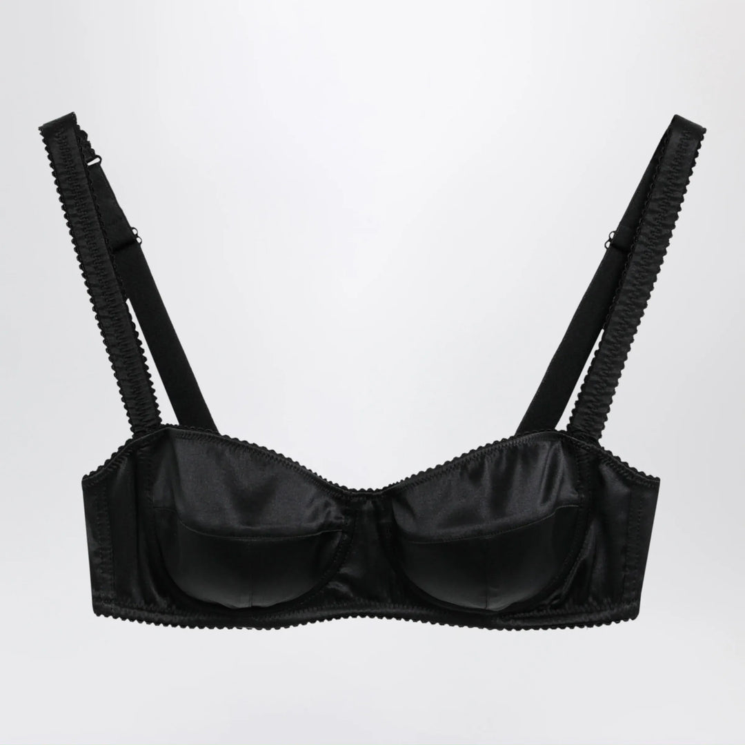 Dolce&amp;Gabbana - Balconette bra in stretch silk satin, black Brand Apparel &amp; Accessories