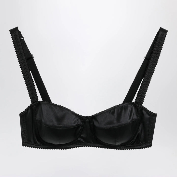 Dolce&amp;Gabbana - Balconette bra in stretch silk satin, black Brand Apparel &amp; Accessories