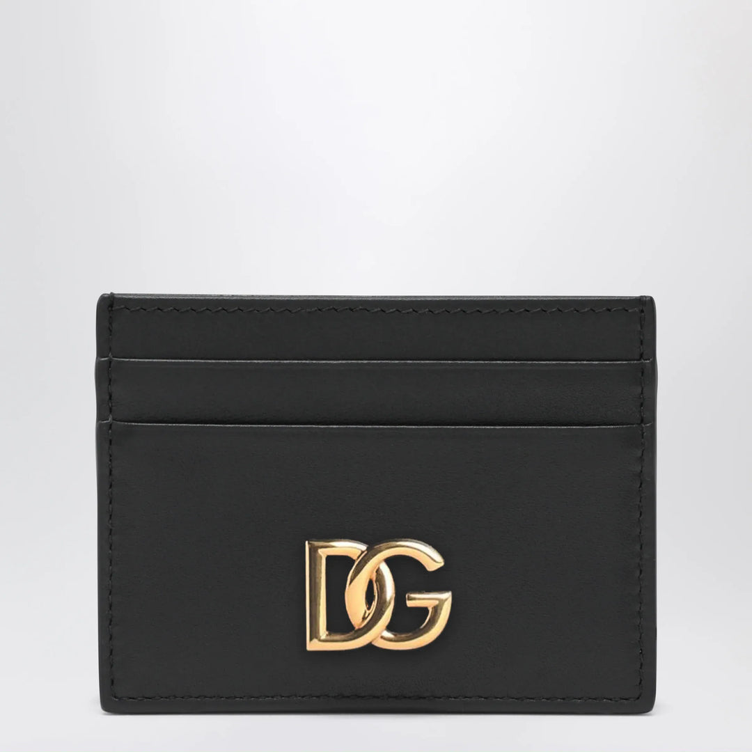 Dolce&amp;Gabbana - Black leather card holder with DG logo Brand Apparel &amp; Accessories TU