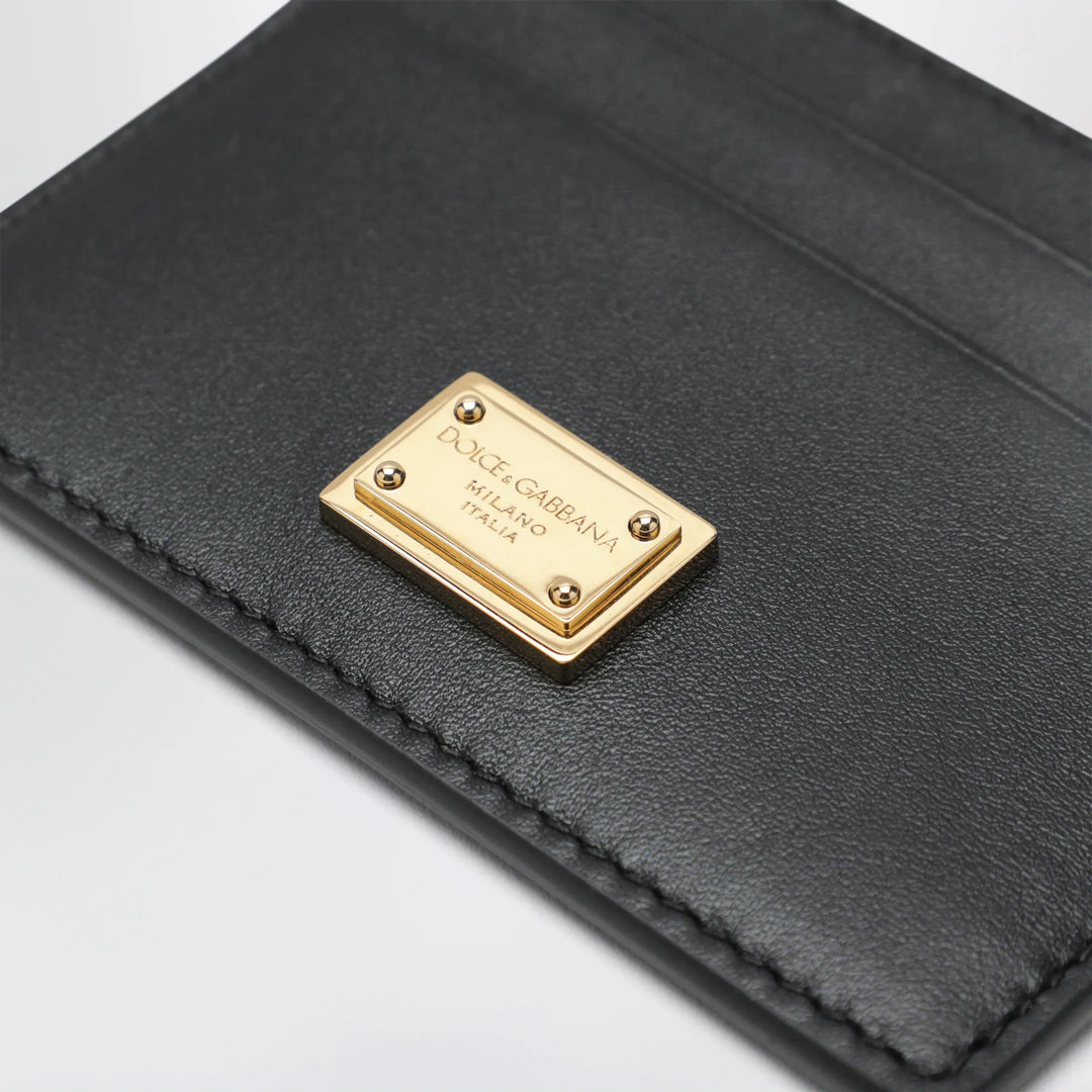 Dolce&amp;Gabbana - Black plongé calf leather card holder Brand Apparel &amp; Accessories U