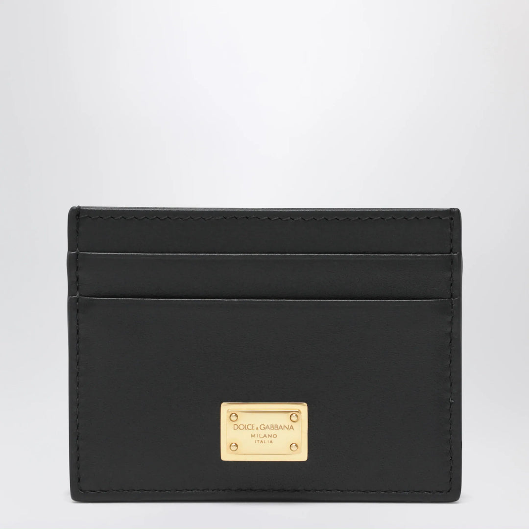 Dolce&amp;Gabbana - Black plongé calf leather card holder Brand Apparel &amp; Accessories U