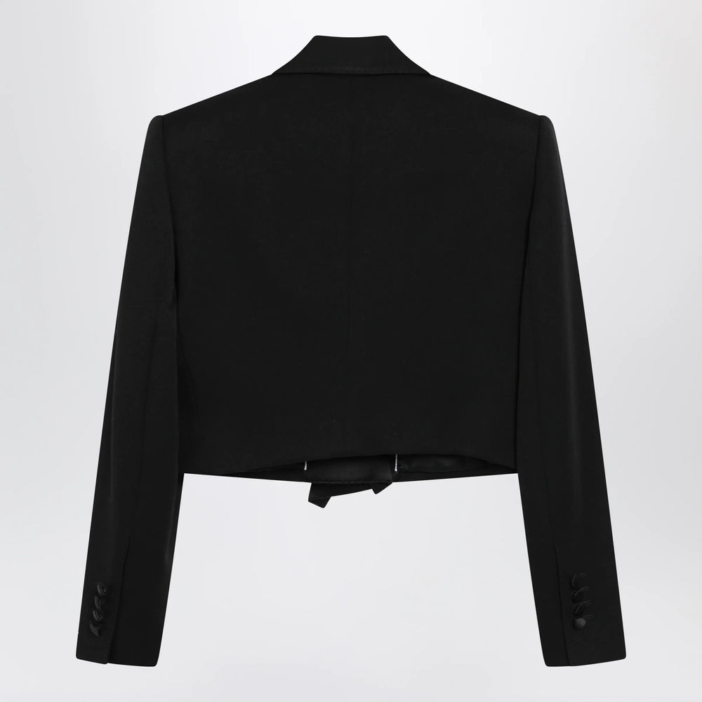 Dolce&Gabbana - Black wool gabardine spencer tuxedo Brand Apparel & Accessories 40  IT