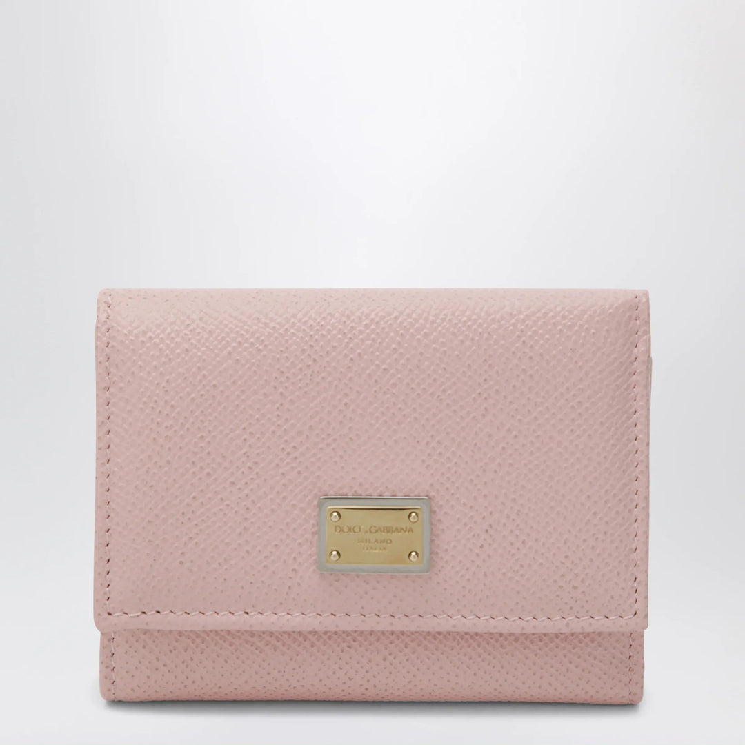 Dolce&amp;Gabbana - Blush pink Dauphine leather French flap wallet Brand Apparel &amp; Accessories TU