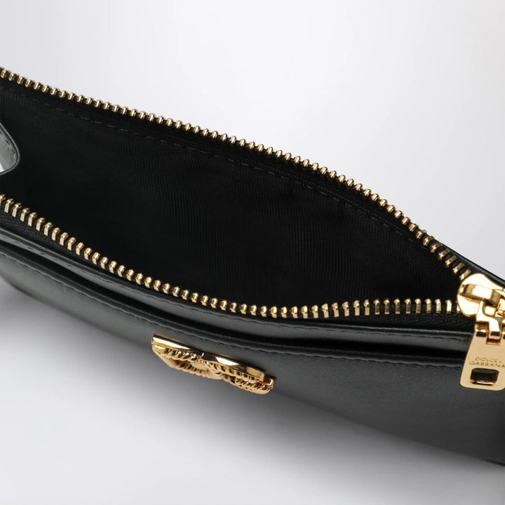 Dolce&amp;Gabbana - Calfskin leather card holder with DG logo in black Brand Apparel &amp; Accessories TU