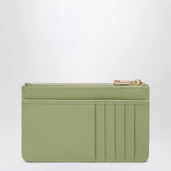 Dolce&amp;Gabbana - Dauphine calfskin zip card holder in sage Brand Apparel &amp; Accessories TU
