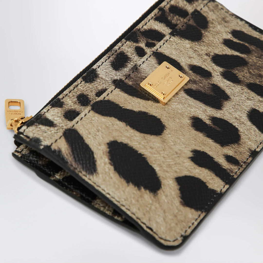 Dolce&amp;Gabbana - Leopard-print Dauphine leather card holder with zip Brand Apparel &amp; Accessories U