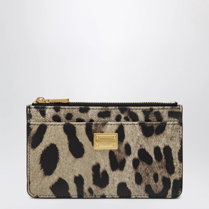 Dolce&amp;Gabbana - Leopard-print Dauphine leather card holder with zip Brand Apparel &amp; Accessories U