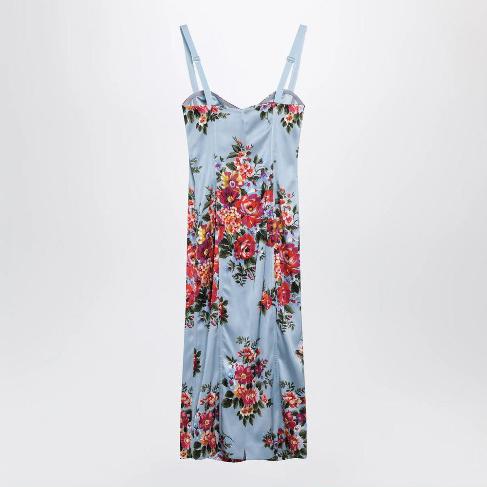 Dolce&Gabbana - Midi dress in twill with floral print Brand Apparel & Accessories