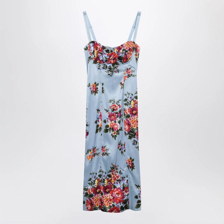 Dolce&amp;Gabbana - Midi dress in twill with floral print Brand Apparel &amp; Accessories 40  IT