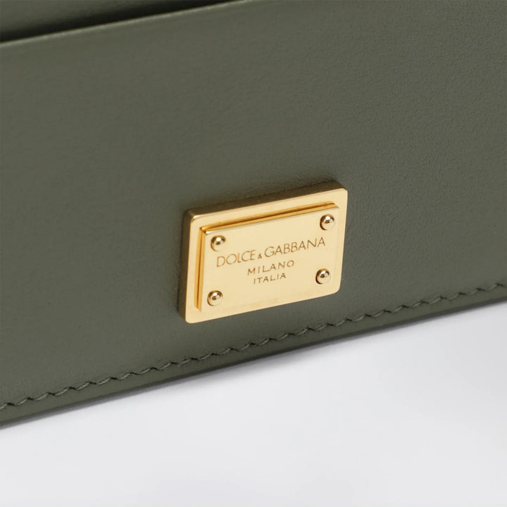 Dolce&amp;Gabbana - Military green plongé leather card holder Brand Apparel &amp; Accessories TU