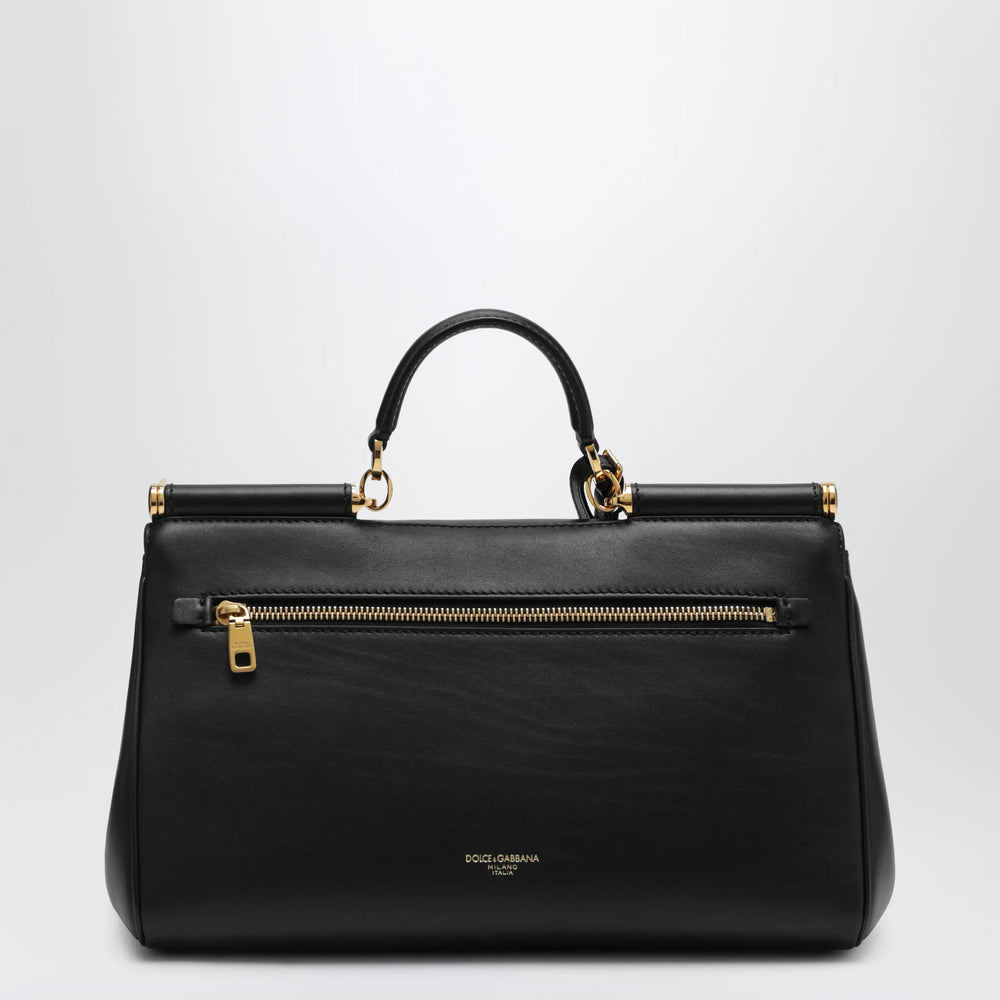 Dolce&Gabbana - My Sicily medium black plongé leather bag Brand Apparel & Accessories TU