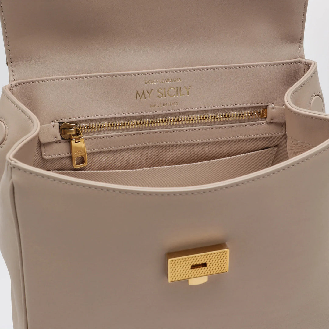Dolce&amp;Gabbana - My Sicily small nude-colored plongé leather bag Brand Apparel &amp; Accessories TU