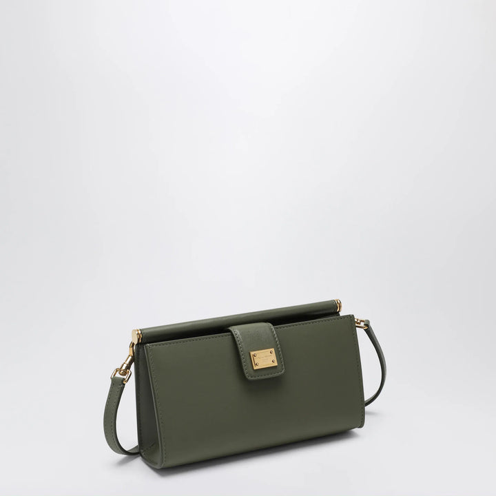 Dolce&amp;Gabbana - Plongé calfskin phone bag in military green Brand Apparel &amp; Accessories TU
