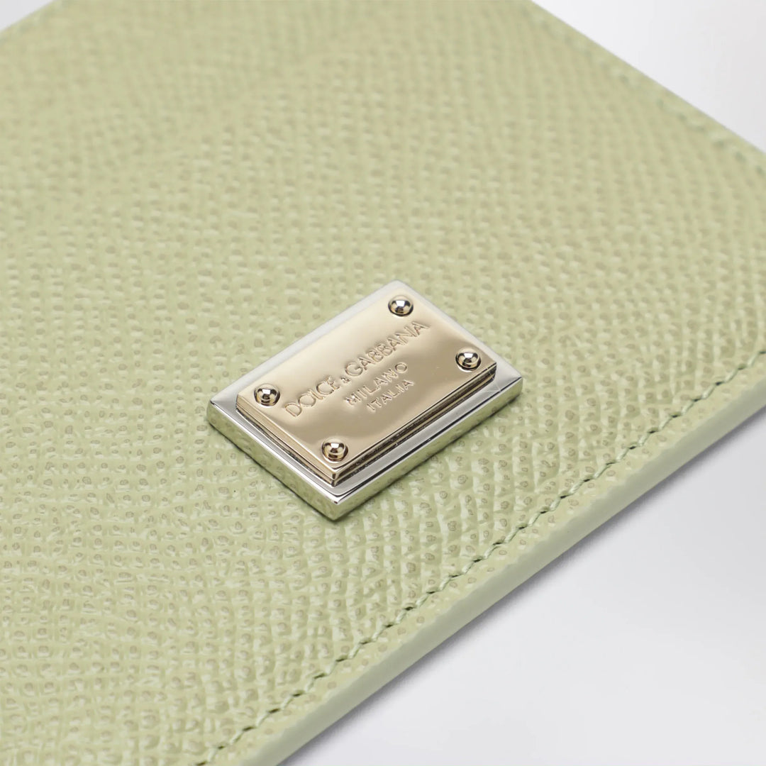 Dolce&amp;Gabbana - Sage green Dauphine leather card holder Brand Apparel &amp; Accessories TU