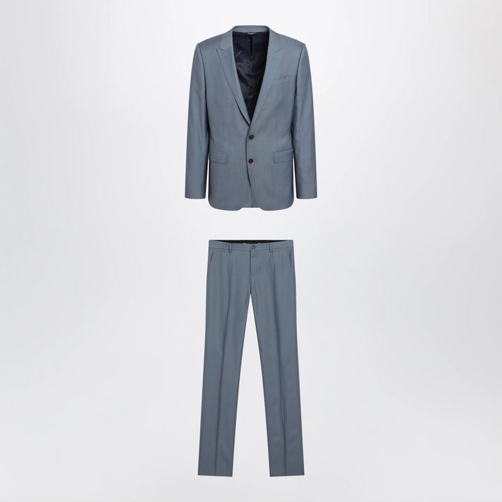 Dolce&amp;Gabbana - Single-breasted Sicilia light suit in wool and silk, blue Brand Apparel &amp; Accessories 50 IT