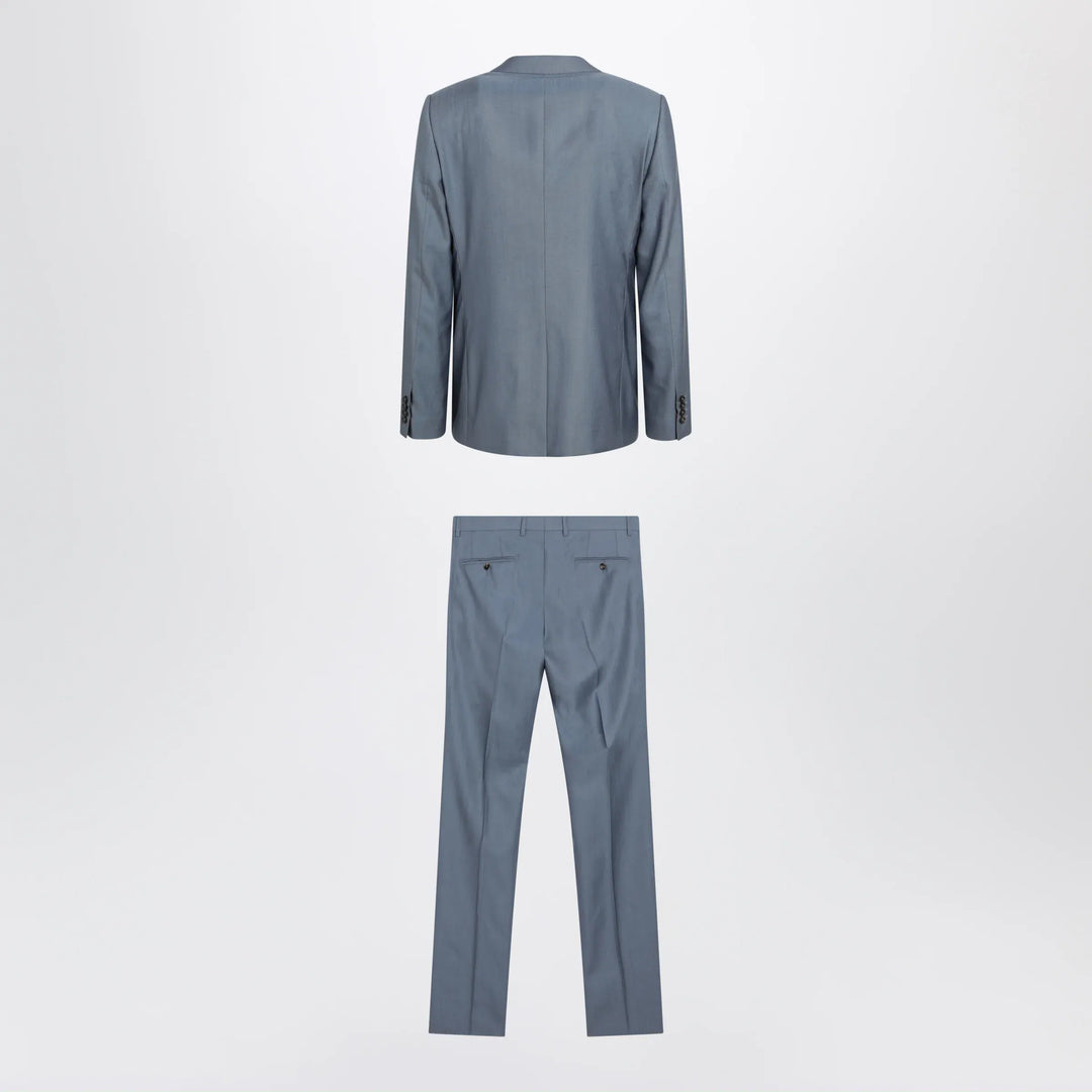 Dolce&amp;Gabbana - Single-breasted Sicilia light suit in wool and silk, blue Brand Apparel &amp; Accessories 50 IT