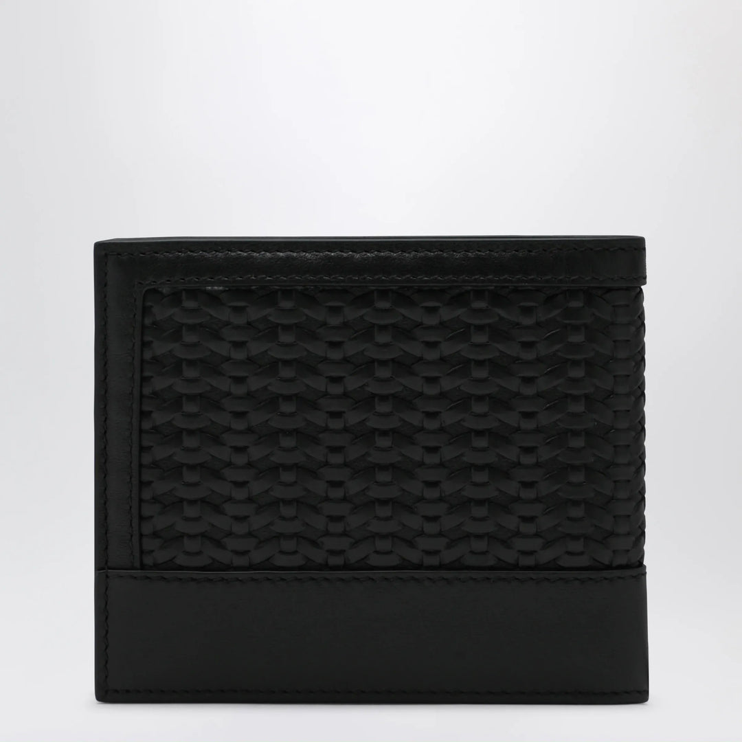 Dolce&amp;Gabbana - Woven plongé calfskin wallet in black Brand Apparel &amp; Accessories TU