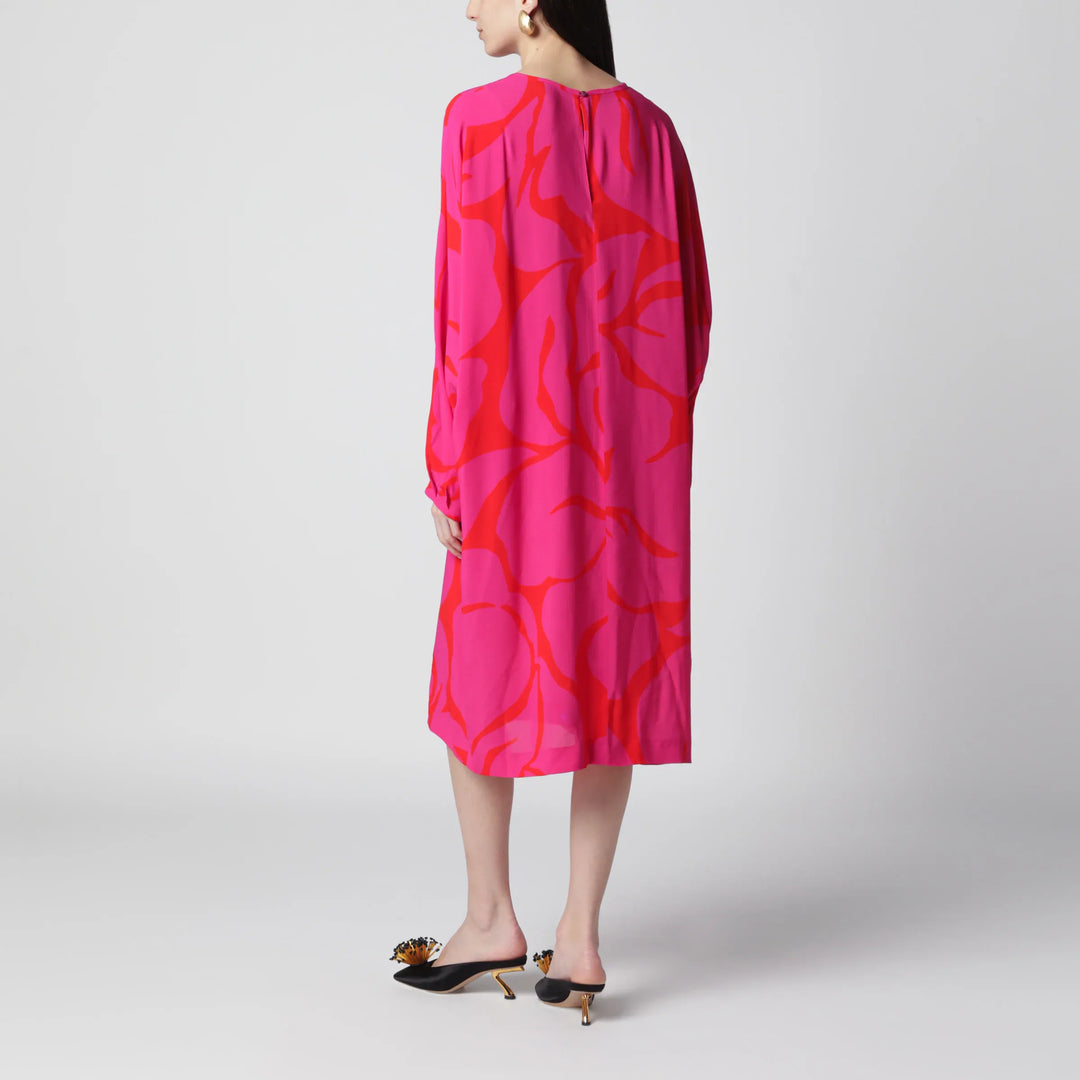 Dries Van Noten - Dress with Fuchsia Print in Viscose Brand Apparel &amp; Accessories