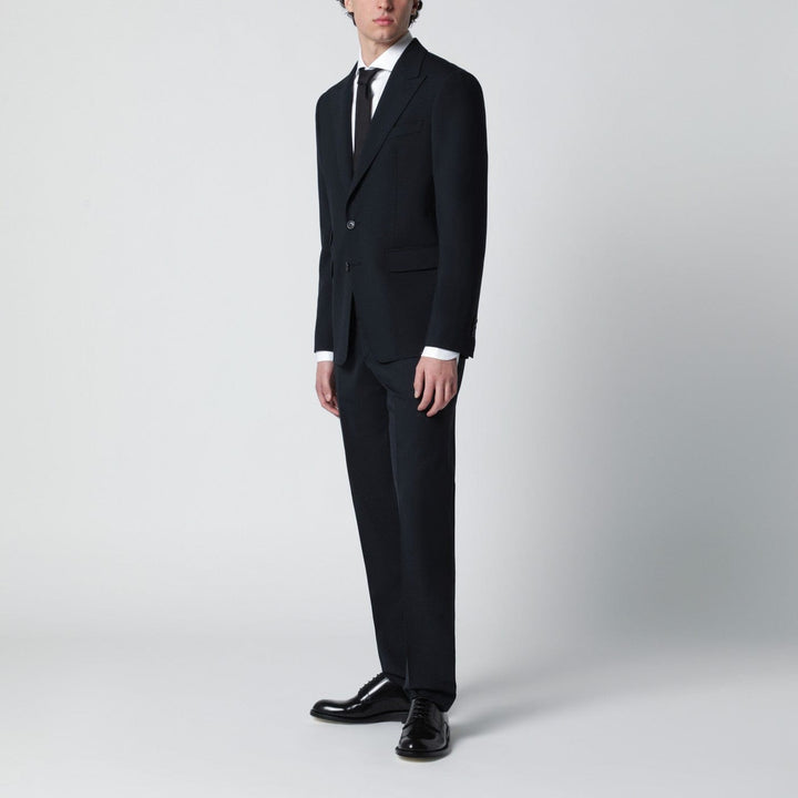 Apparel &amp; Accessories Dsquared2 - Navy blue single-breasted suit in wool blend Brand