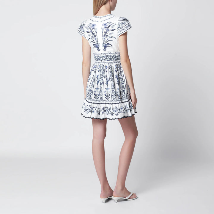 FARM Rio - Ivory mini dress with blue floral print Brand Apparel &amp; Accessories