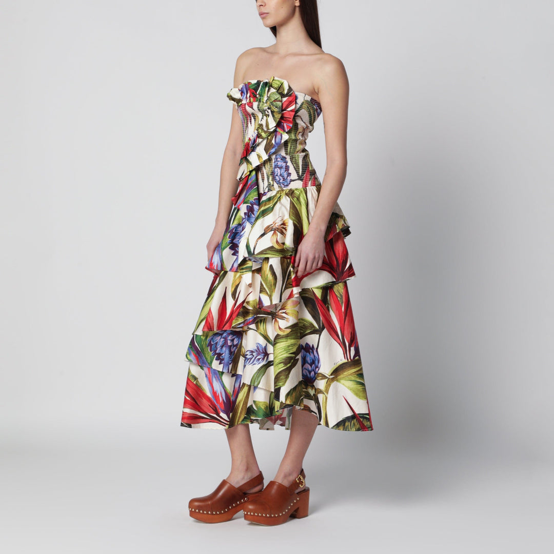 Apparel & Accessories FARM Rio - Sand Florart strapless cotton dress Brand