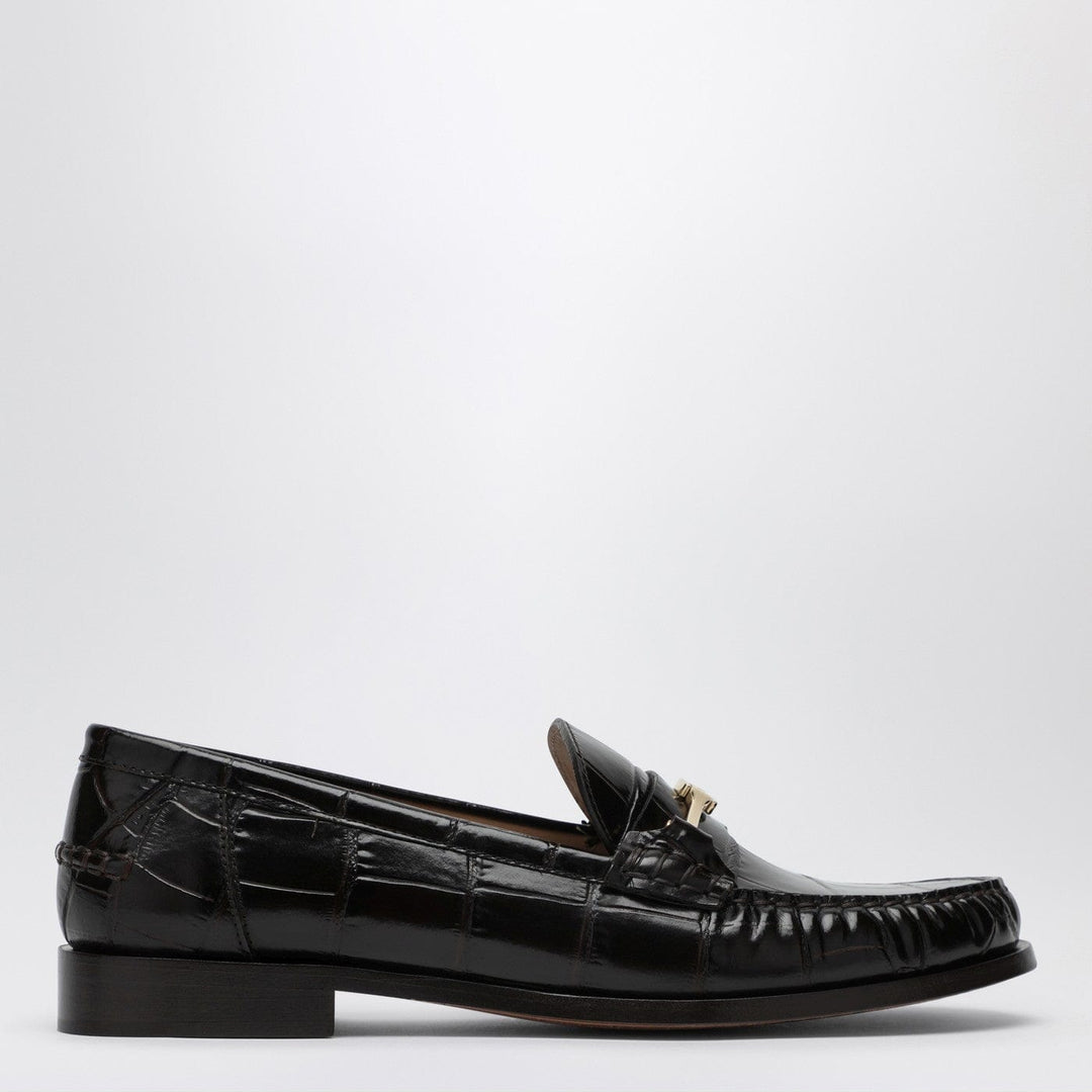 Apparel & Accessories 11 US Ferragamo - Dark Brown Moccasin new Vara chain Brand