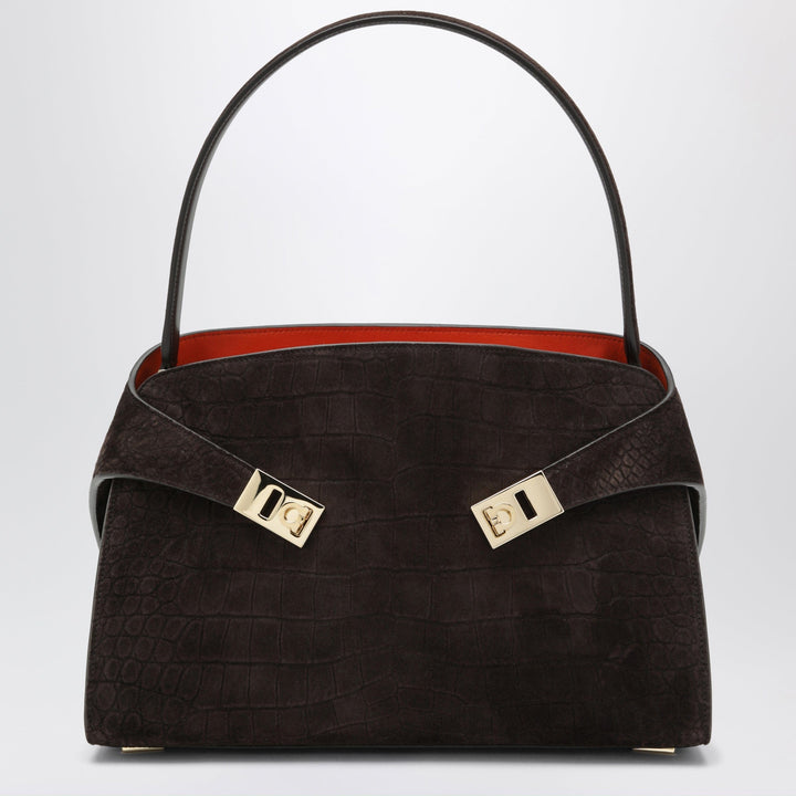 Apparel &amp; Accessories TU Ferragamo - Hug Soft M shoulder bag in Natural crocodile-effect Brand