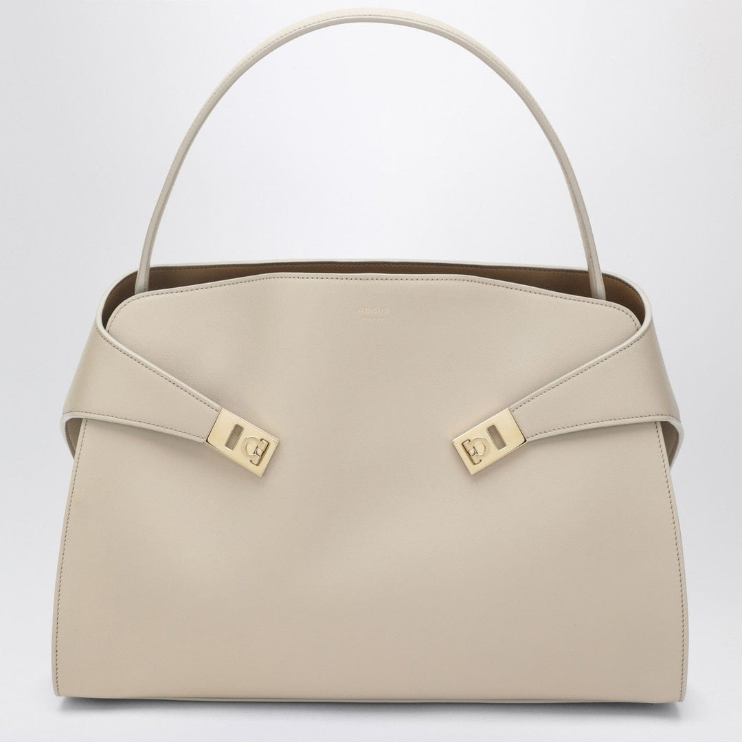 Apparel & Accessories TU Ferragamo - Ivory and ochre leather Hug Soft L handbag Brand