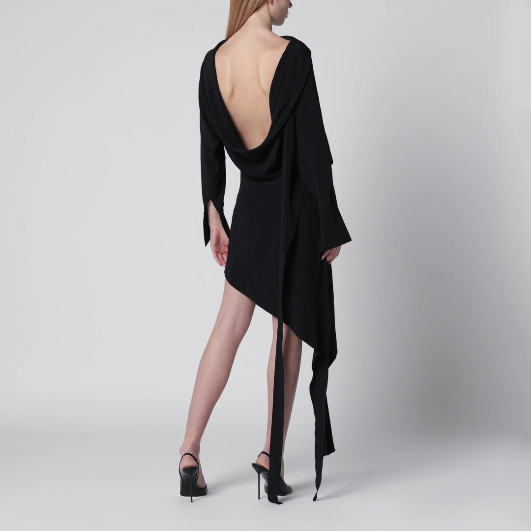 Francesco Murano - Black asymmetric silk-blend dress Brand Apparel &amp; Accessories