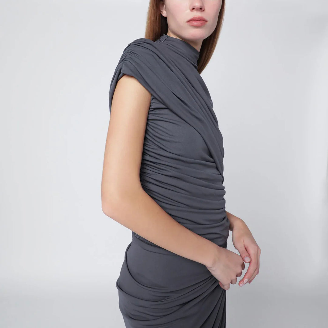 Francesco Murano - Grey draped stretch jersey dress Brand Apparel &amp; Accessories 40  IT