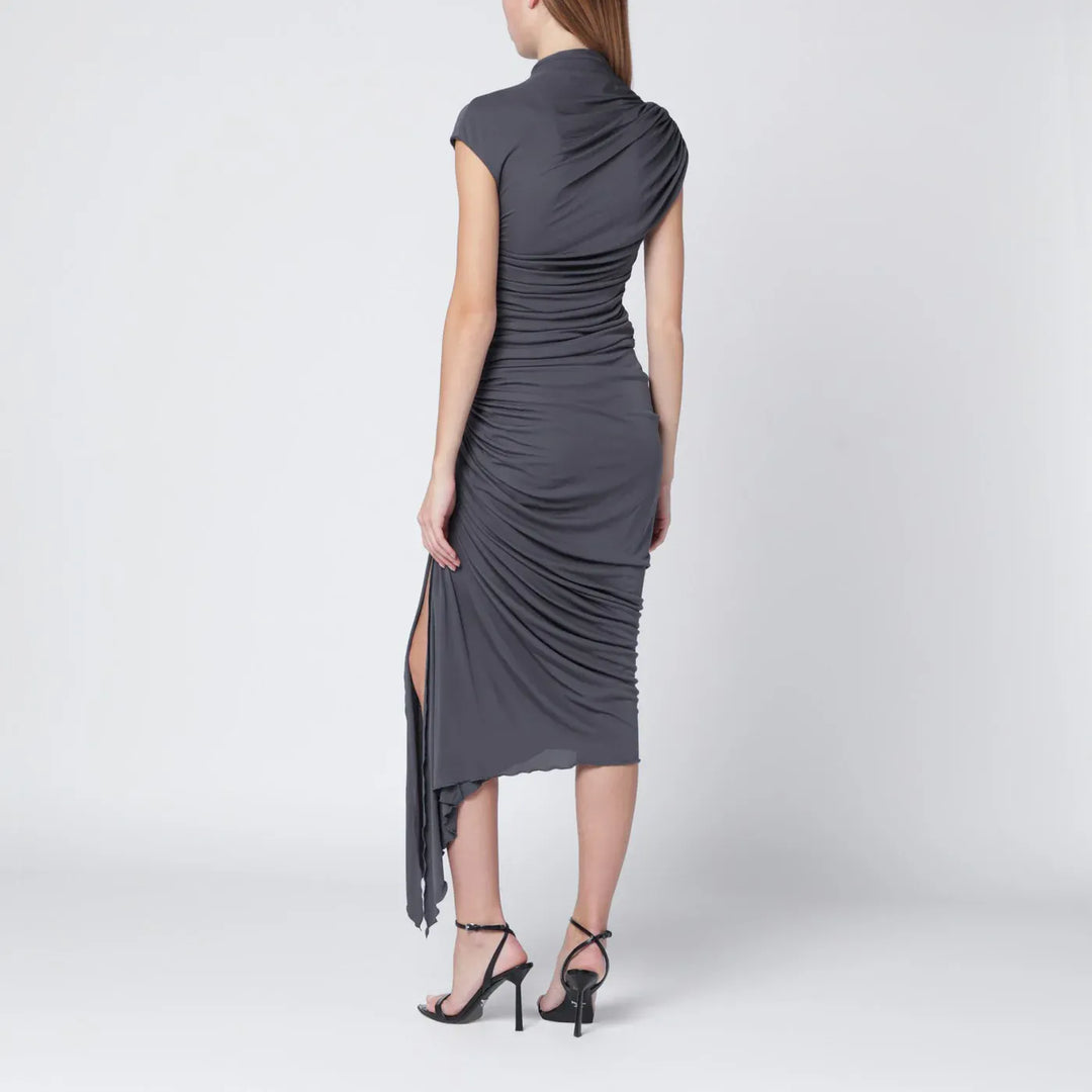 Francesco Murano - Grey draped stretch jersey dress Brand Apparel &amp; Accessories 40  IT