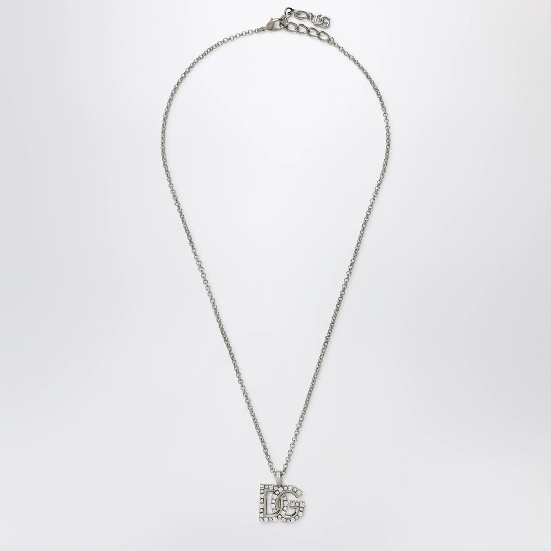 Dolce&Gabbana - Thin chain necklace with rhinestone DG logo in silver Brand Apparel & Accessories > Jewelry TU