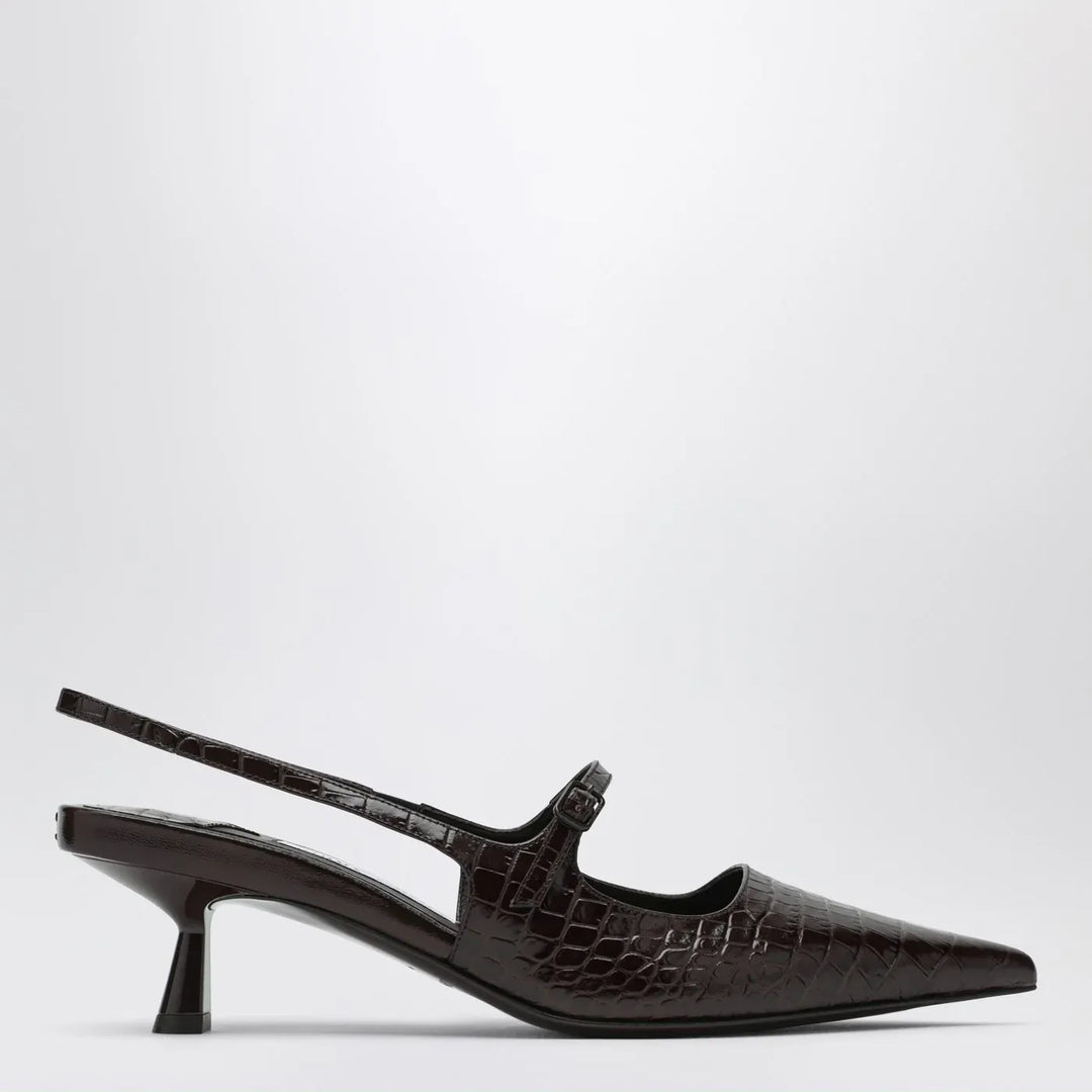 Jimmy Choo - Didi 45 brown crocodile effect neckline Brand Apparel &amp; Accessories 41 IT
